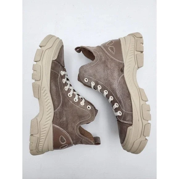 Beau Today Suede Leather Round Toe Lace-Free High Top Retro Flat Size 8 - Picture 4 of 12